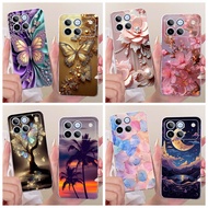 For Honor Win Casing AAP-AN00 Beautiful Butetrfly Flower Pattern Soft Silicone Back Cover For HonorW