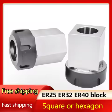 Hexagon ER40 Spring Collet Chuck Holder ER32 Hex Block ER25 Square Block For CNC Machine Lathe Engra