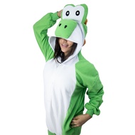 HKSNG Kigurumi Adult Yoshi Onesie Cosplay Costume Anime Green Frog Pajamas Halloween Party Jumpsuits