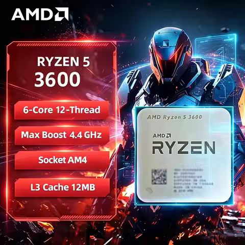 AMD Ryzen 5 3600 AMD R5 3600 CPU 6-Core 12-Thread 4.4GHz Unlocked Desktop Processor Socket AM4 Gamin