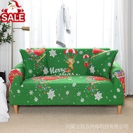 JIUD Christmas-themed【MECEROCK】Elastic Sofa Cover 1/2/3/4 seater L shape Universal Slipcover Stretch Cushion Cover Free