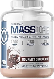 Massone Mass Gainer Protein Powder by NutraOne – Gain Weight Protein Meal Replacement (Gourmet Choco