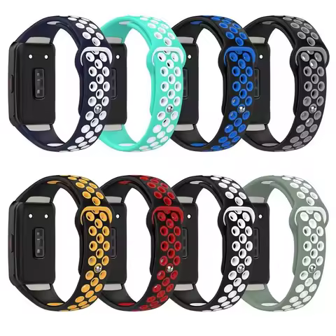 Rubber Straps For Huawei Honor Band 6 Smart Wristband Double color Replacement Bracelet For Huawei B
