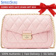 Kate Spade Handbag In Gift Box Shoulder Bag Crossbody Bag Carey Medium Smooth Quilted Leather Pink # KA766