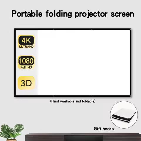 Simple wall mounted projection soft screen foldable outdoor camping entertainment movie screen high-