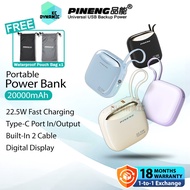 Pineng PN-836 20000mAh Powerbank 22.5W Fast Charging Power Bank Built in Cable Pawer Bank Original P