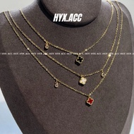 Women's Necklace Mini Black Clover Necklace Simple Lucky Four-Leaf Clover Necklace