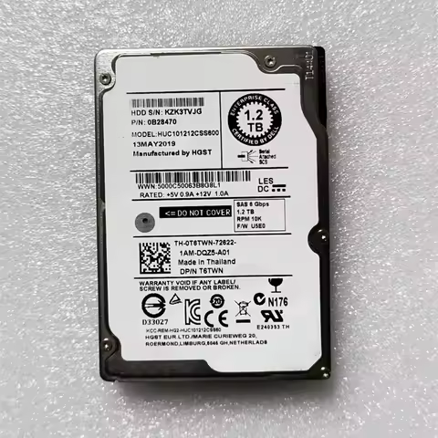 Original HUC101212CSS600 T6TWN 0T6TWN 1.2TB 1.2T 10K 6Gbps 2.5" SAS Internal Hard Drive Disk HDD For