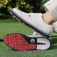 Fast Shipping Men‘S Golf Shoes Breathable Leather Golf Sneakers Non-Slip Spikes Golf Trainers 9LNA