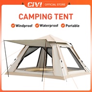 CIVI 4/6/8 Person Camping tent Waterproof automatic tent Double tent Outdoor heavy tent mosquito ven