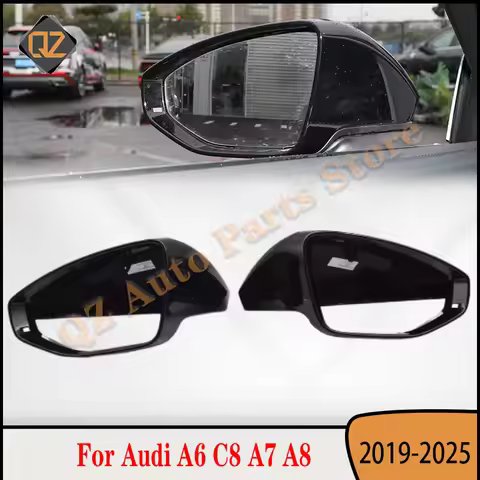 LHD Shiny Black Side Mirror Cover caps for Audi A8 D5 2018 2019 2020 2025 A6 C8 A7 4K 4KD857527 4KD8