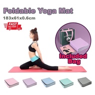 [SG Stock] 6/8mm Yoga Mat Foldable Exercise Mat Non Slip Fitness Mat Gym Light Travel Fitness Pads for Kid/Aldult