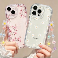 Daisy Flower Chain Phone Casing For Realme C55 C53 C65 C63 C76 C75 C71 C21Y C35 C31 C33 C30 Peach Bl