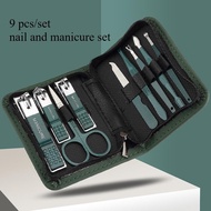 9pcs/set Manicure Set New Portable Travel Hygiene Kit Stainless Steel Nail Cutter Tool Set
