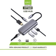 [ สินค้าใหม่ ]ROBOT รุ่น HT560 HUB อุปกรณ์เพิ่มช่องต่อสำหรับคอมพิวเตอร์  6-in-1 USB C HUB  รับประกัน