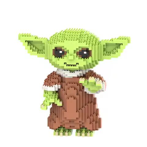 Star Wars Yoda Micro Building Blocks Anime Master Baby Yoda Bricks Figures Heads Assembly Educationa