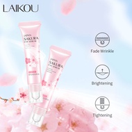 LAIKOU Sakura Eye Serum Eye Roller Massage Vitamin C Hyaluronic Acid Skin Care Eye Bags Cream Moisturizing Dark Circles 15ml