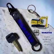 GANTUNGAN Key Komatsu - Master Key Komatsu + Acrylic Keychain PC Excavator + Snaphook Metal Black Co