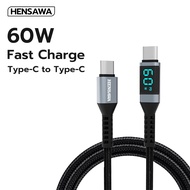 HENSAWA Model US3109 Fast Charging Cable PD60W TypeC to Length 1.2 Meters USB-C Charge Adapter Conve