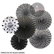 Decorative Paper Fan Set Black EDITION Black Paper Fan Set