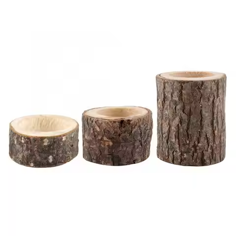 Wedding Wood Timber Pile Candle Stand Candlestick Log Flowerpot Ornament Decor candlestick