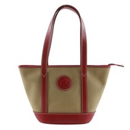 二手 Hunting World Safari Today 手提包，米色帆布，單肩/手提包，A5 尺寸，拉鍊，女士款。