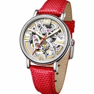 Arbutus Skeleton Red Leather Women's Watch AR1906SWR