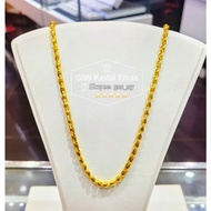 EMAS 375 RANTAI LEHER SIPUT LOVE 60cm/16 inci 375GOLD NECKLACE