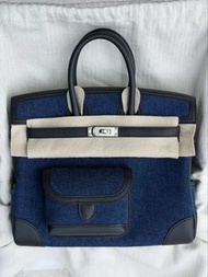 愛馬仕 Birkin25 cargo 牛仔丹寧 銀扣 帆布 G刻 全套現貨
