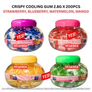 *HALAL* CRISPY COOLING GUM 2.8G X 200PCS STRAWBERRY, BLUEBERRY, WATERMELON, MANGO YES NIAGA
