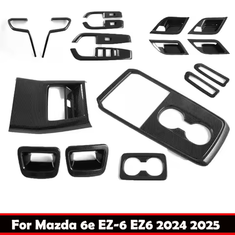 LHD For Mazda 6e EZ-6 EZ6 2024 2025 carbon fiber steering wheel window rise switch cover gear shift 