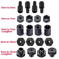 Metal 5mm to 7mm Hex Wheel Hub Adapter 5mm to 12mm Conversion for WPL D12 2WD 1/10 RC Truck Upgrade 