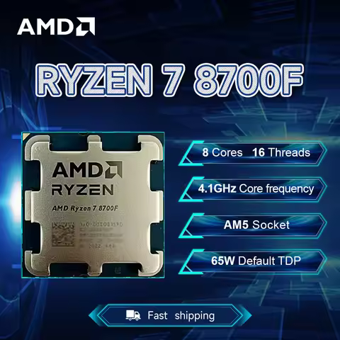 NEW AMD Ryzen 7 8700F 4.1GHz 4NM L3=16M Processor 65W Socket AM5 8-Core 16-Thread R7 8700F DDR5 but 