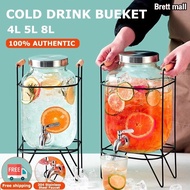 4L/5L/8L juice drink glass jar water dispenser and stand with faucet beverage dispenser water bottle