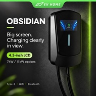 EV Home Obsidian EV Charger 7kW / 11kW Type 2 | 7-Inch LCD | RFID WiFi Bluetooth