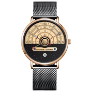 Xfashion Month concept black and white watch calendar half roulette time display fashion mens quartz