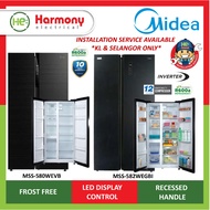 (FREE DELIVERY + INSTALL KL) MIDEA Side By Side Fridge MSS-580WEVB / MSS-582WEGBI Refrigerator 580L 