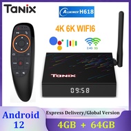 กล่องสมาร์ททีวี TX68 Vhsi TANIX 12 4G 32G 64G Allwinner H618 2.4G & 5G Wifi6 6K 4K กล่องกล่องสมาร์ทท
