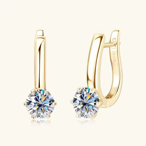 Classic 1ct Moissanite Diamond Earrings for Women Original 925 Sterling Silver Women's Luxury Moissa