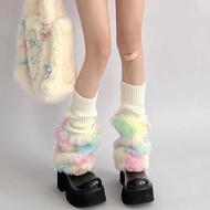 Colorful Furry Harajuku-Inspired Mid-Tube Socks