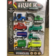 Toy Shop~998B Exquisite Pull Back Car~1: 64 Engineering+City Car Set~Size 7.5-8cm~(A Set Of 8):/Set