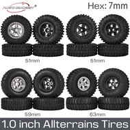 AUSTARHOBBY 1.0 inch RC Rubber Tires 4pcs for 1/18 TRX4M 1/24 Axial SCX24 RC Crawler Car