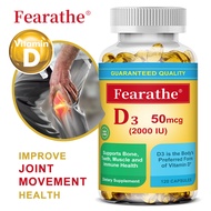Fearathe Vitamin D3 2000 IU supports bone, tooth, and muscle health and immune health