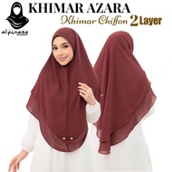 Tudung Khimar 2 Layer AZARA | Instant Khimar Chiffon 2 Layer |