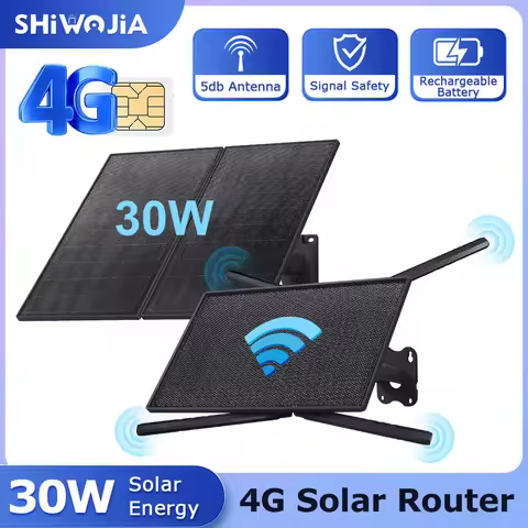 SHIWOJIA 10W 20W 30W 4G SIM Card Solar Router With Solar Panel 20100mAH Battery Waterproof