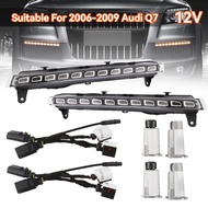 2PCS 12V Car Light Flashing LED DRL Dynamic Yellow Turn Signal For Audi Q7 2006 2007 2008 2009 Dayti