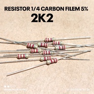 (10 PCS) RESISTOR 1/4W 1/4WATT 2K2 2.2K KILO CF 5% ROHS