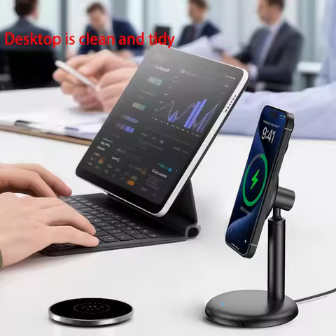Newest Product in 2026 Desktop Wireless Charger Stand for iphone Samsung Office Home Travel Magnetic