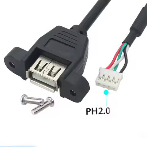 PH2.0 4p 5P Terminal to USB with Mount Adapter Cable USB female to PH2.0USB cable 5p/4P Dupont cable