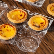 (Pack Of 100) Plastic Egg Tart Box 2 Sizes For Tarts 2-4 TVSB